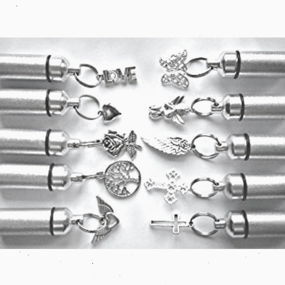 Beautiful Set of TEN Brushed Silver CREMATION URN Necklaces, Sympathy Gift - Picture 1 of 5